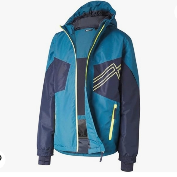 CRIVIT Kids Ski jacket in Petrol Abstract 134/140. Size 12/14 youth. NWT - Picture 2 of 13